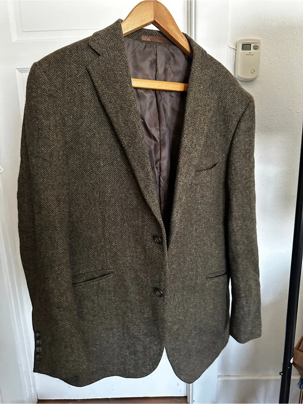 Tailorbyrd Olive Brown Herringbone Sport Coat Dark Academia by Moon